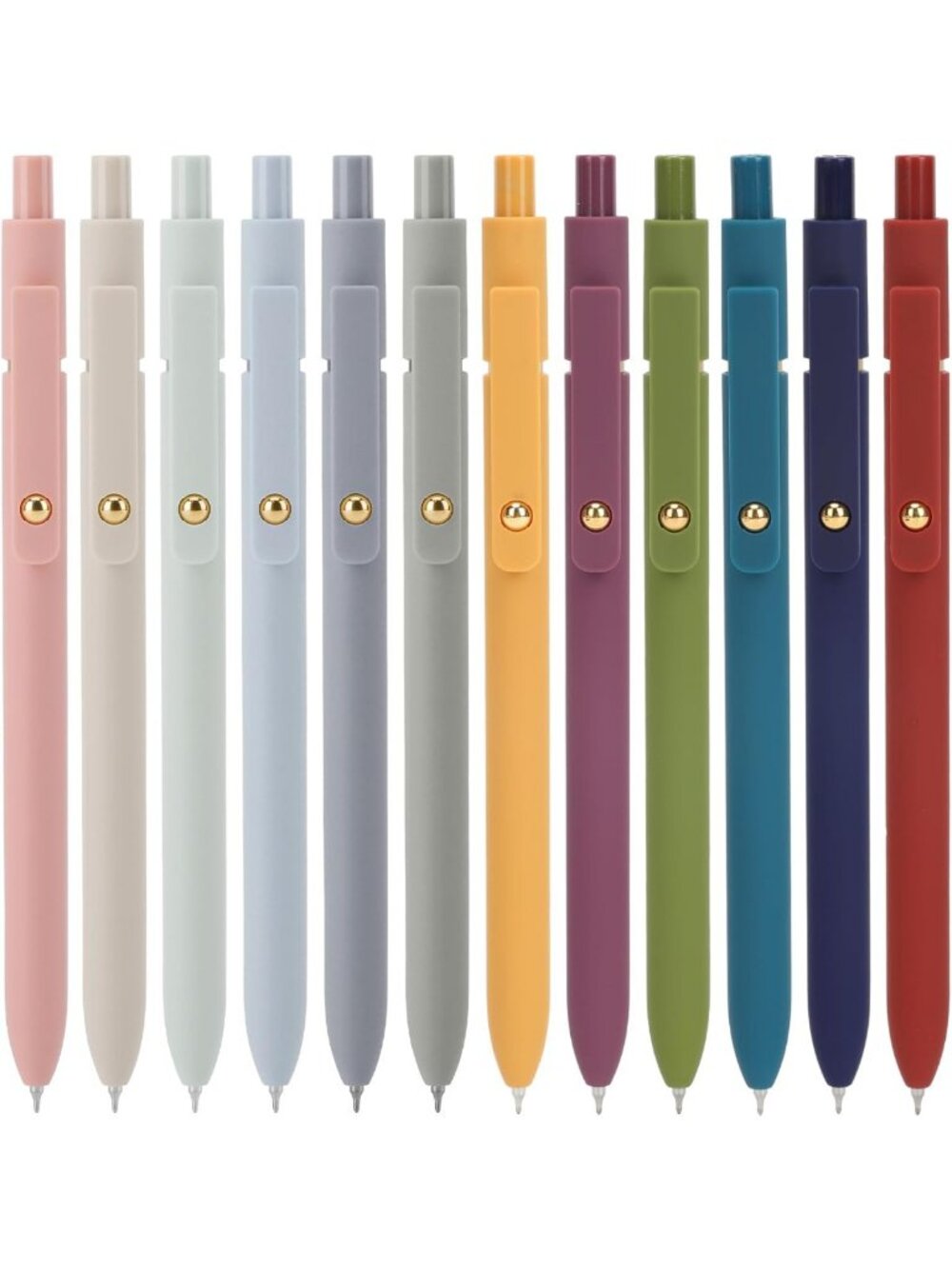 12 Pcs Fine Point Gel Pens - Quick Dry Black Ink, Smooth Writing, Cute Office